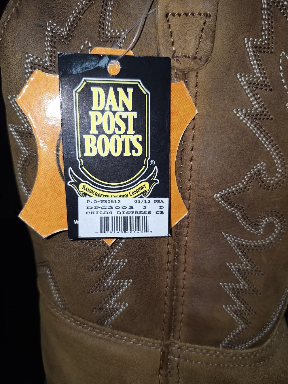Dan Post Tan Brown Suede Western Boots Kids Sz 2